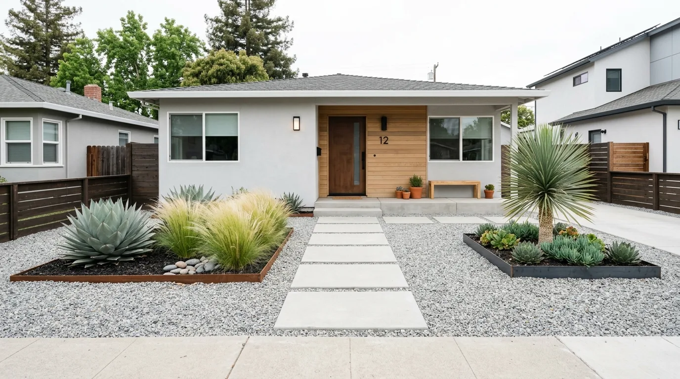 Simple Lawn and Bed Combination